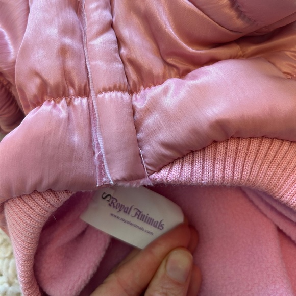 Animal Pink Dog Coat with Faux Fur Hood - Picture 3 of 3